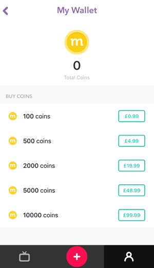 A picture showing the my wallet view in the tik tok app.