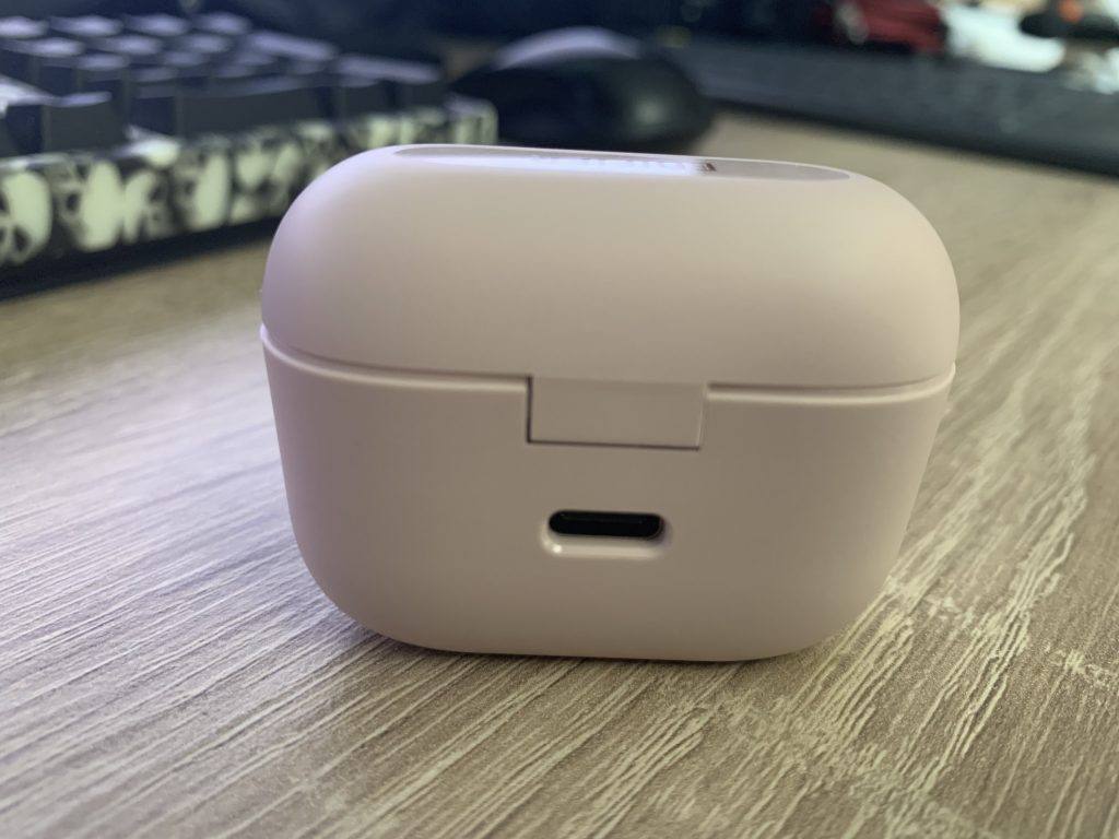 The USB-C Charging Port is on the back of the case.
